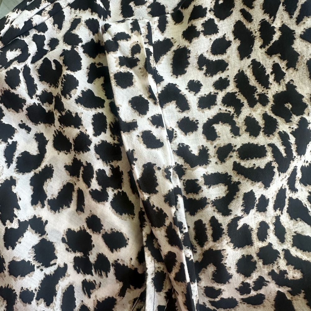 Ann Taylor Animal Print Cap Sleeve Back Tie Button Down Blouse Career Layer Sz14 - Picture 6 of 7